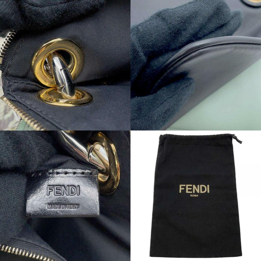 フェンディ クラッチバッグ トリプレット レザー パイソン 8BS009 FENDI バッグ 黒