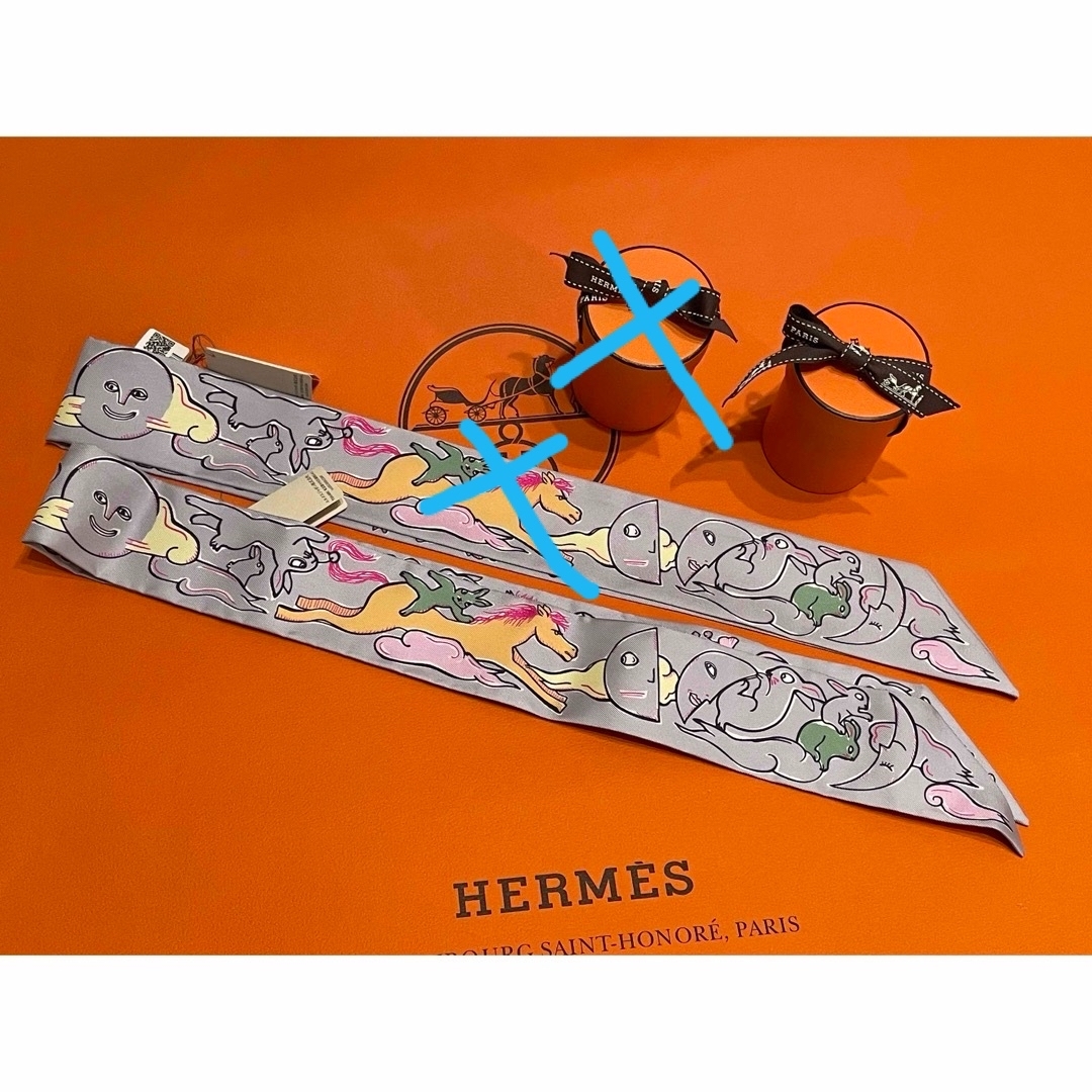 エルメスエルメス　HERMES    ツイリー　タグ付き　1本　千と一のうさぎ