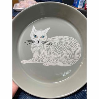 イッタラ(iittala)の★松尾ミユキさん 平皿 プレート 猫 カレー皿 煮物 美品 グレー グレー皿(食器)