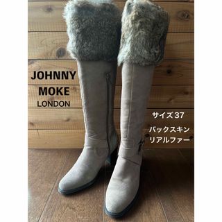 ジョニーモーク(JOHNNY MOKE)のJOHNNY MOKE バックスキン　リアルファー　ロングブーツ(ブーツ)