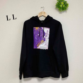 アベイル(Avail)のジョジョパーカー　L Lサイズ　ブラック×紫　ジョジョの奇妙な冒険(パーカー)