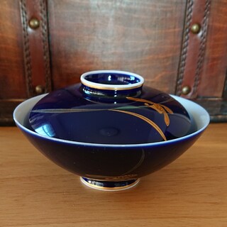 コウランシャ(香蘭社)の香蘭社 瑠璃 蘭 蓋付き茶碗(食器)