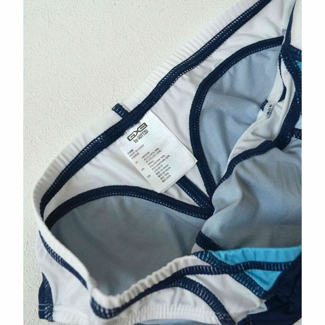 【GX3 ジーバイスリー】競パン風デザイン ビキニブリーフ 紺×白×水色 M メンズのアンダーウェア(その他)の商品写真