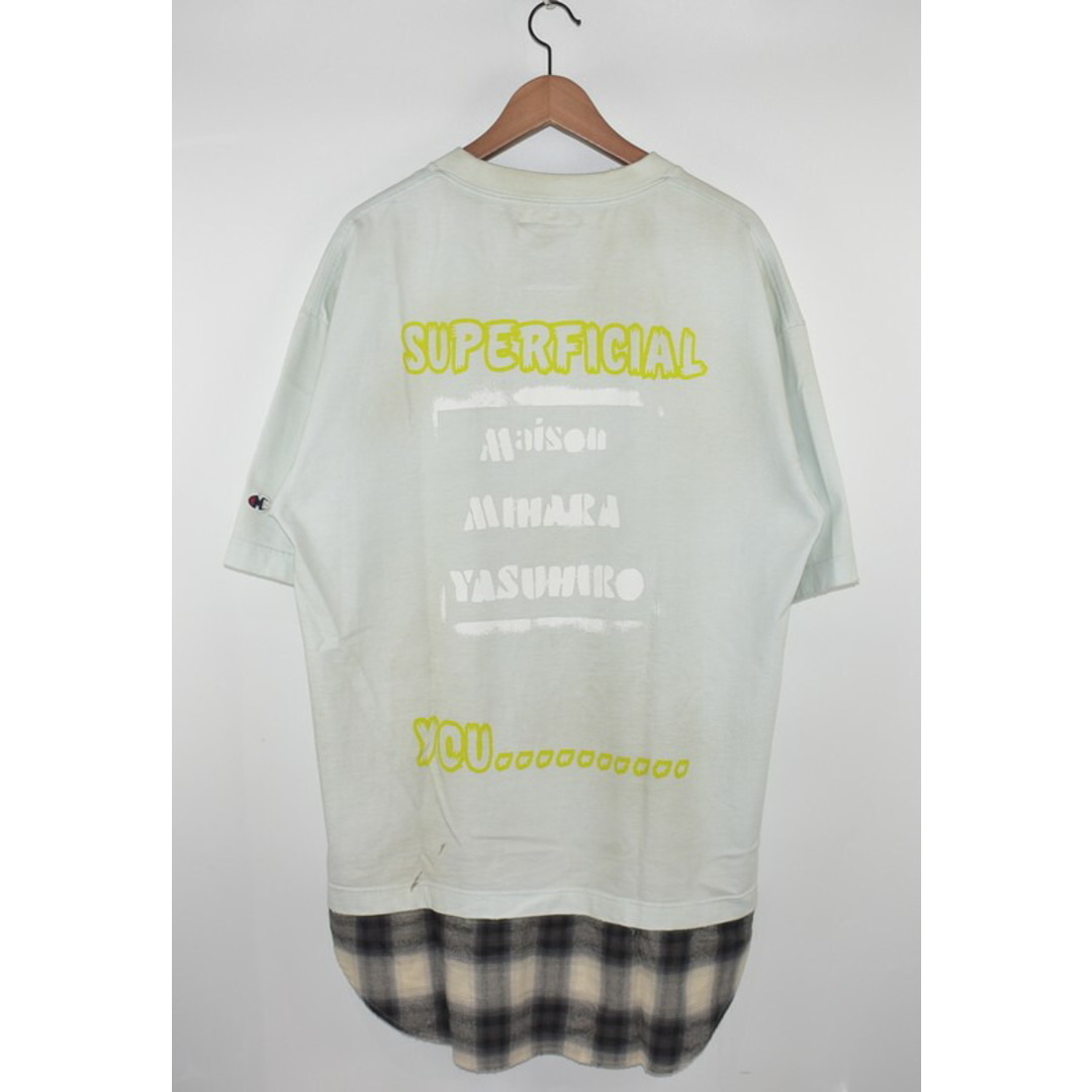 MIHARAYASUHIRO(ミハラヤスヒロ)のMaison MIHARA YASUHIRO/メゾンミハラヤスヒロ　23SS　グラフィックプリントレイヤードTシャツ　A10TS641　サイズ：46　カラー：ブルー【中古】 メンズのトップス(Tシャツ/カットソー(半袖/袖なし))の商品写真