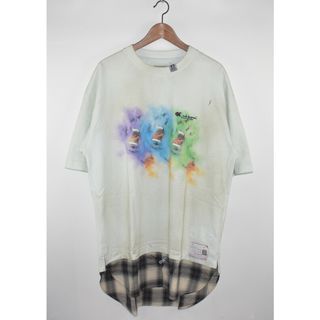 ミハラヤスヒロ(MIHARAYASUHIRO)のMaison MIHARA YASUHIRO/メゾンミハラヤスヒロ　23SS　グラフィックプリントレイヤードTシャツ　A10TS641　サイズ：46　カラー：ブルー【中古】(Tシャツ/カットソー(半袖/袖なし))