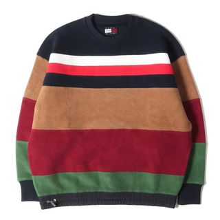 トミーヒルフィガー(TOMMY HILFIGER)の新品 TOMMY HILFIGER トミーヒルフィガー スウェット サイズ:S 23AW PENDLETON ペンドルトン パネルボーダー オーバーサイズ スウェットシャツ NY STP PANELLED CREW トップス トレーナー コラボ【メンズ】(スウェット)