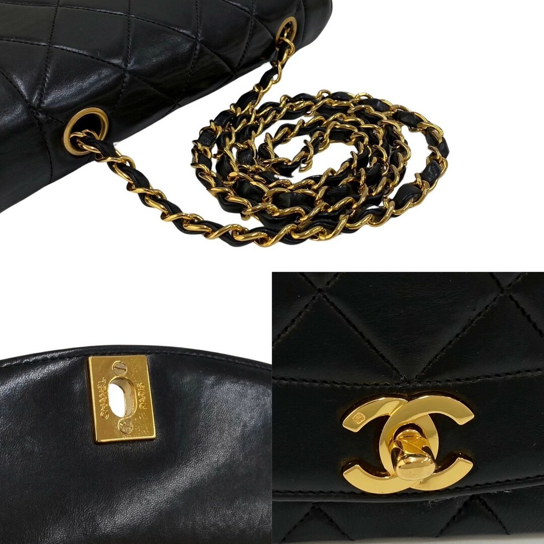 CHANEL(シャネル)の極 美品 保存箱 袋付 カード シール有 2番台 CHANEL シャネル マトラッセ ダイアナフラップ ラムスキン ショルダーバッグ ブラック 99835 レディースのバッグ(ショルダーバッグ)の商品写真