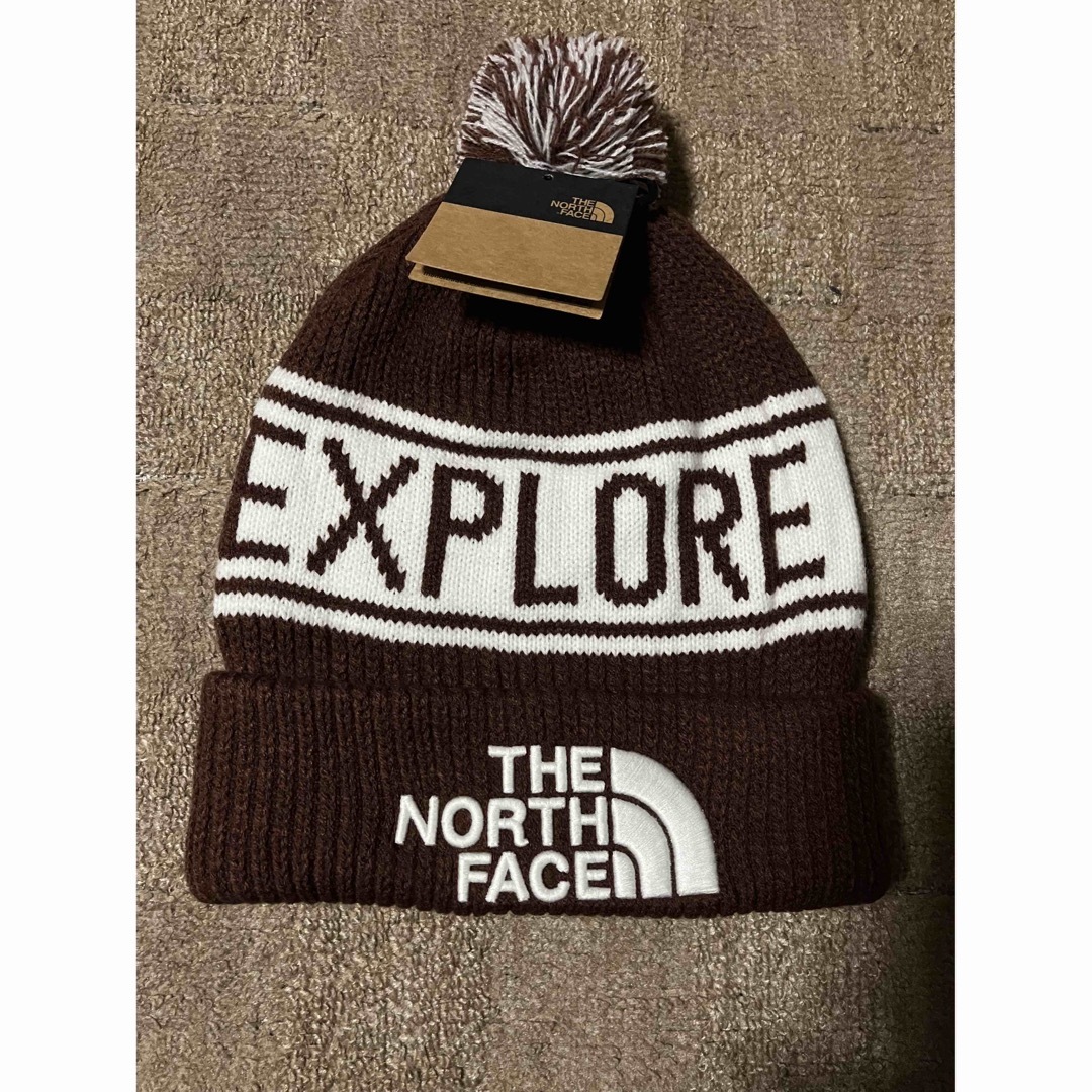 メンズノースフェイス　Retro TNF Pom Beanie brown