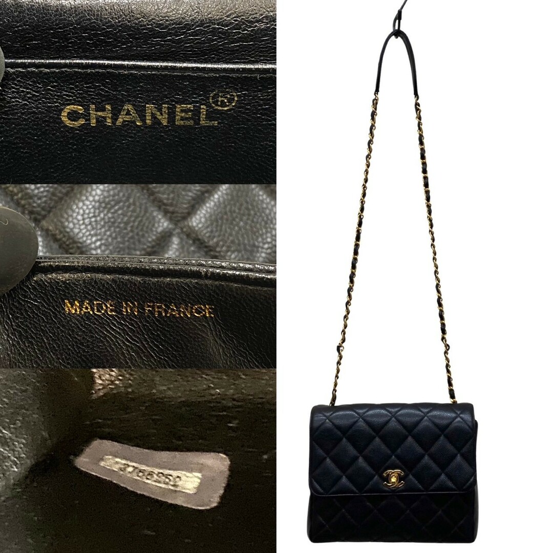 CHANEL(シャネル)の極 美品 シール有 3番台 CHANEL シャネル マトラッセ ココマーク マットキャビアスキン チェーン ショルダーバッグ ブラック 12309 レディースのバッグ(ショルダーバッグ)の商品写真