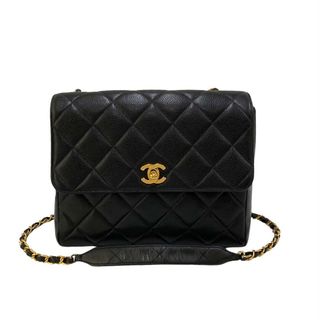 シャネル(CHANEL)の極 美品 シール有 3番台 CHANEL シャネル マトラッセ ココマーク マットキャビアスキン チェーン ショルダーバッグ ブラック 12309(ショルダーバッグ)