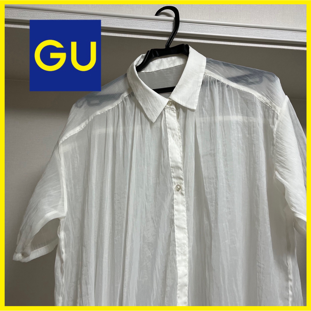 GU(ジーユー)の【定番】GUシアーロングシャツ レディースのトップス(シャツ/ブラウス(半袖/袖なし))の商品写真