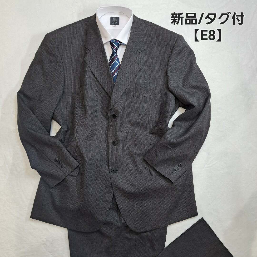 【新品/タグ付】超ビッグサイズ E8/3XL セットアップ スーツ グレー64袖丈