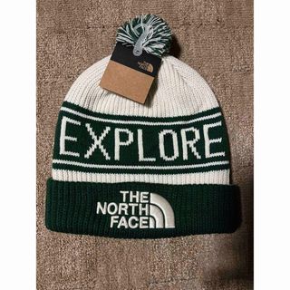 ザノースフェイス(THE NORTH FACE)のノースフェイス　Retro TNF Pom Beanie グリーン/ホワイト(ニット帽/ビーニー)