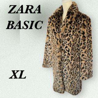 ザラ(ZARA)のZARABASIC ザラベーシック ヒョウ柄 レディースコート L(ロングコート)