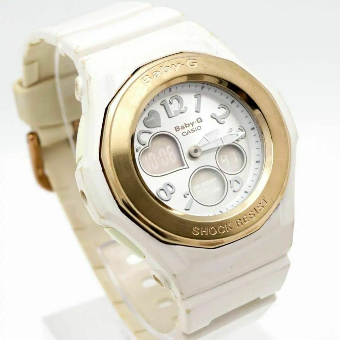 Baby-G(ベビージー)の《限定》Baby-G 腕時計 ホワイト アナデジ ハート 2010 レディースk レディースのファッション小物(腕時計)の商品写真