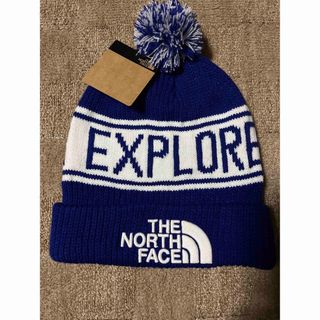 ザノースフェイス(THE NORTH FACE)のノースフェイス　Retro TNF Pom Beanie Blue(ニット帽/ビーニー)