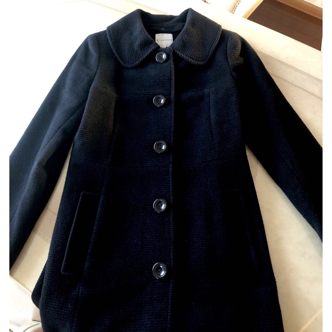 kumikyoku（組曲）(クミキョク)のKUMIKYOKU   ロングコート　ブラック🖤　サイズ2 レディースのジャケット/アウター(ロングコート)の商品写真