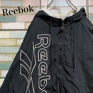 リーボック(Reebok)の【90's】リーボック　中綿ナイロンジャケット　ブルゾン　ビッグ刺繍ロゴ(ブルゾン)