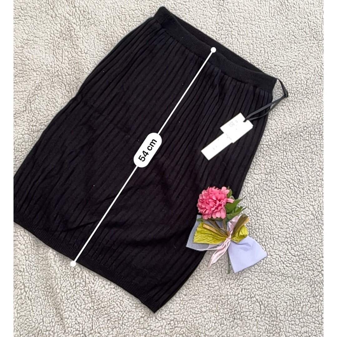 リブニットスカート  レディースのスカート(ひざ丈スカート)の商品写真