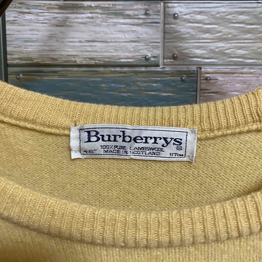 BURBERRY(バーバリー)の【90's】バーバリーズ　ニット　セーター　ワンポイント刺繍ロゴ　エルボーパッチ メンズのトップス(ニット/セーター)の商品写真