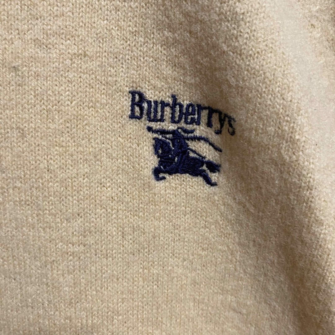 BURBERRY(バーバリー)の【90's】バーバリーズ　ニット　セーター　ワンポイント刺繍ロゴ　エルボーパッチ メンズのトップス(ニット/セーター)の商品写真