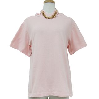 ルイヴィトン(LOUIS VUITTON)の美品 LOUIS VUITTON ルイヴィトン Tシャツ カットソー トップス 23秋冬 ピンク S 半袖 パーカー フード チェーン付き コットン 綿 パーカーTシャツ ブランド【レディース】【中古】(Tシャツ(半袖/袖なし))