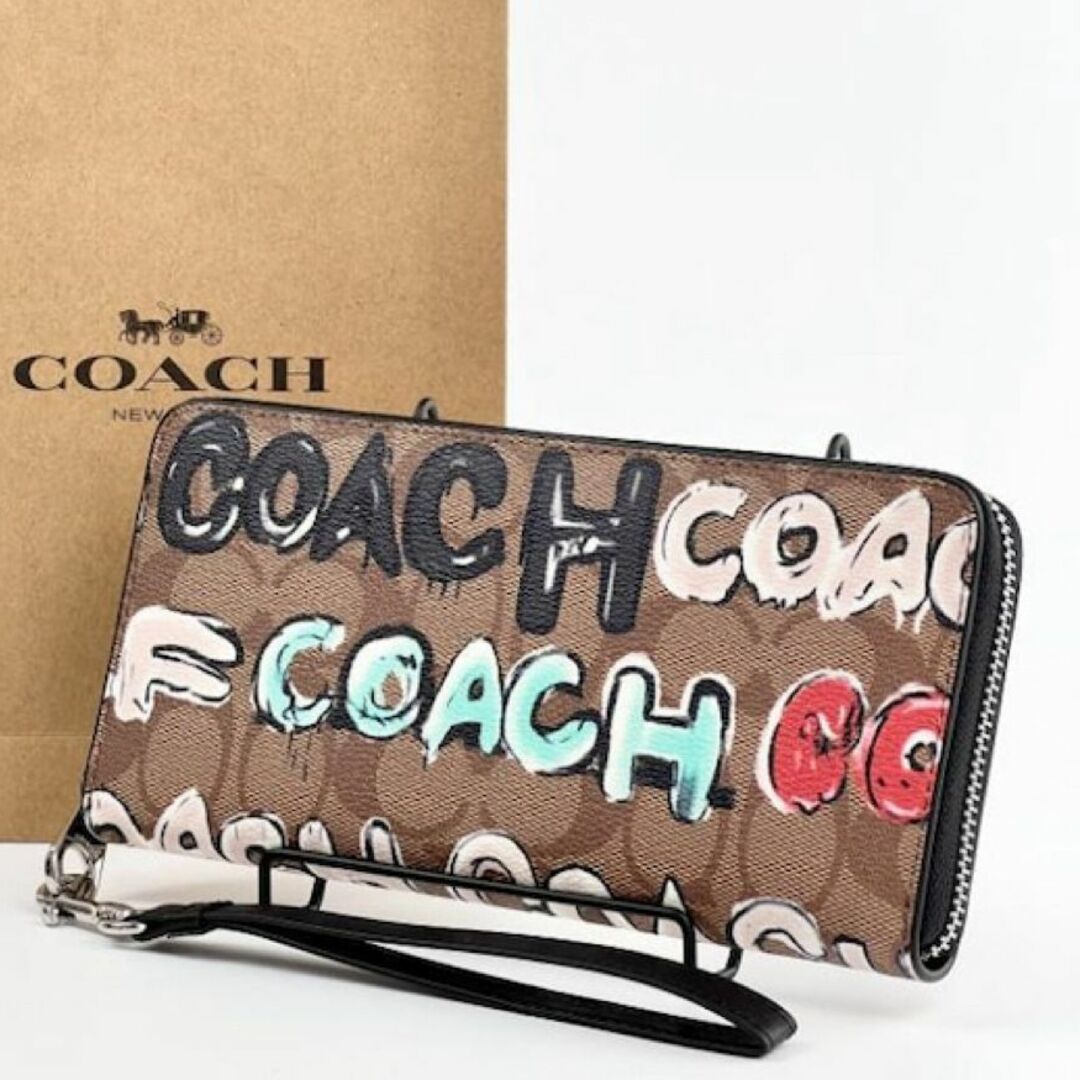 20cm 高さ冬セール！ COACH×MINT & SERF コラボ 長財布 グラフィティ