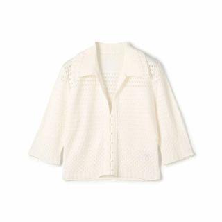 マメ(mame)のmame 23PF Lace Knitted Top - white(シャツ/ブラウス(長袖/七分))