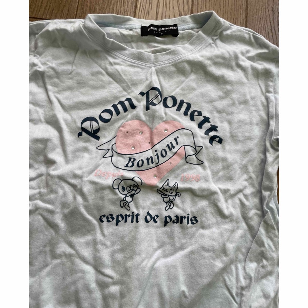 pom ponette(ポンポネット)のポンポネット　ミント柄　ロンT 140 長袖カットソー キッズ/ベビー/マタニティのキッズ服女の子用(90cm~)(Tシャツ/カットソー)の商品写真