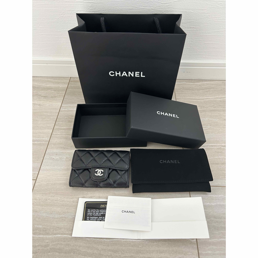 再値下げ❗️【美品】CHANEL カードケース　ミニ財布　キャビアスキンファッション小物