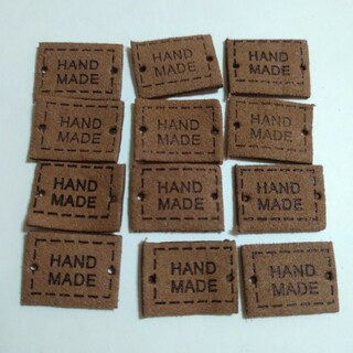 12枚 ハンドメイド handmade 皮タグ(各種パーツ)