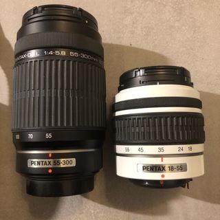 ペンタックス(PENTAX)のペンタックス　レンズ55-300、18-55ホワイト(デジタル一眼)