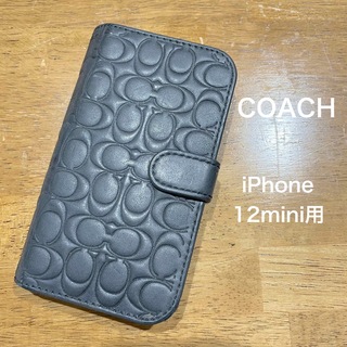 コーチ(COACH)のCOACH シグネイチャー柄 レザー iPhone 12 mini ケース (iPhoneケース)