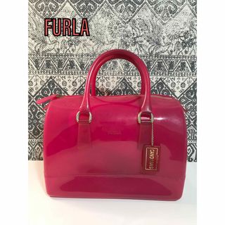 フルラ(Furla)の【良品】FURLA フルラ キャンディバッグ ラバー ハンドバッグ ピンク(ハンドバッグ)