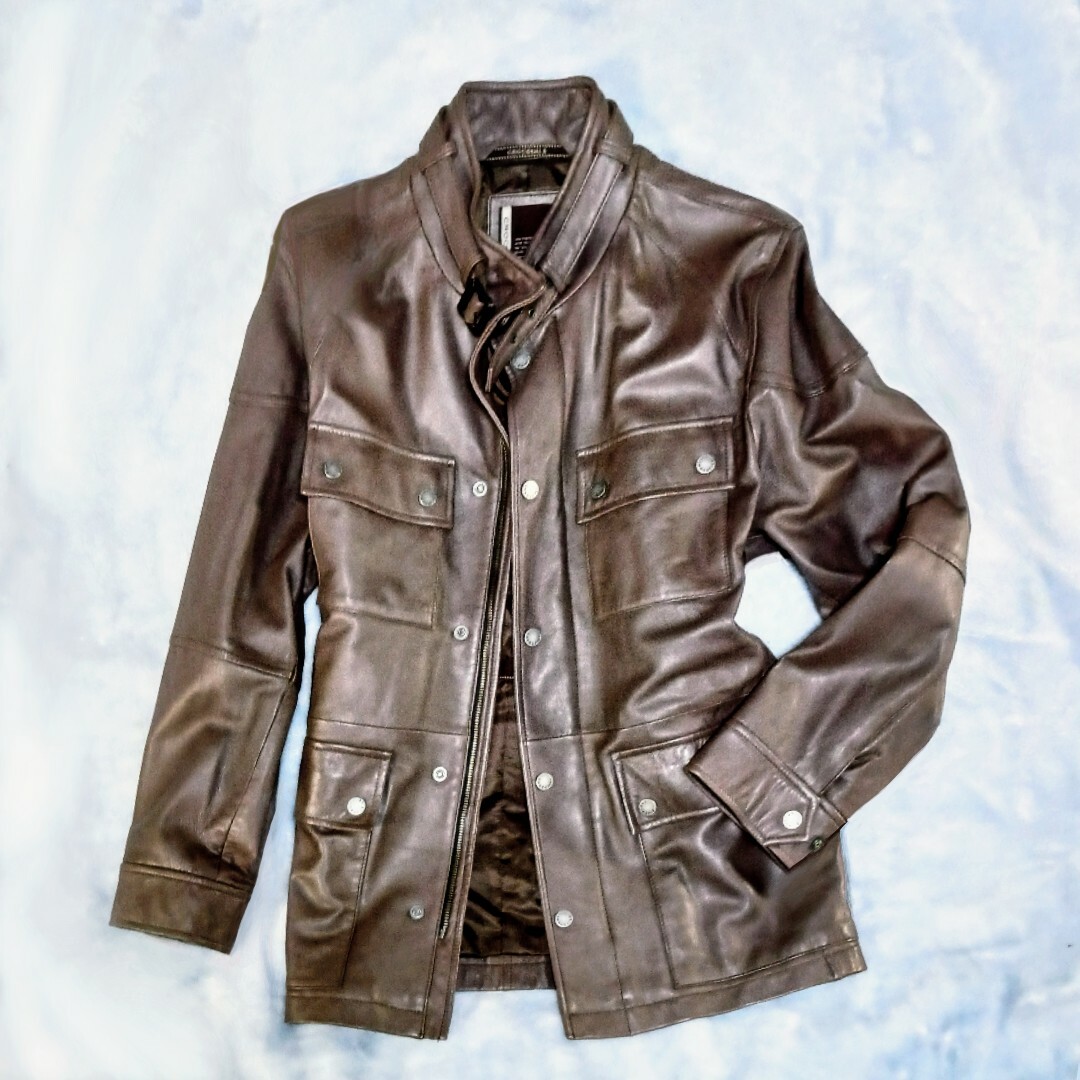 クロコダイル 本革ライダースジャケット メンズのジャケット/アウター(レザージャケット)の商品写真