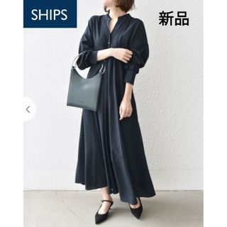 シップス(SHIPS)の【新品】SHIPS　ドルマン ギャザー ワンピース　定価 14,960円(ロングワンピース/マキシワンピース)