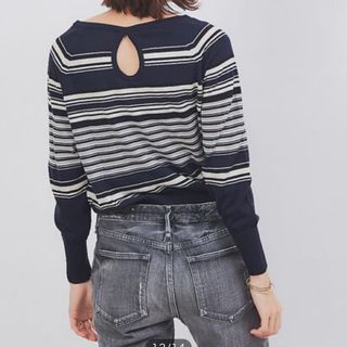 ジョンスメドレー(JOHN SMEDLEY)の美品　ジョンスメドレー　ボーダー　※緑(ニット/セーター)