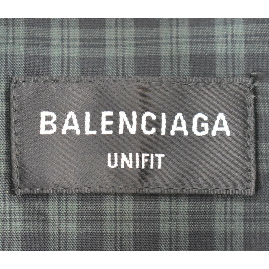 Balenciaga(バレンシアガ)のBALENCIAGA/バレンシアガ　21AW　チェックアシンメトリーシャツ　658950TKM322863　サイズ：XS　カラー：ダークグリーン【中古】 メンズのトップス(シャツ)の商品写真