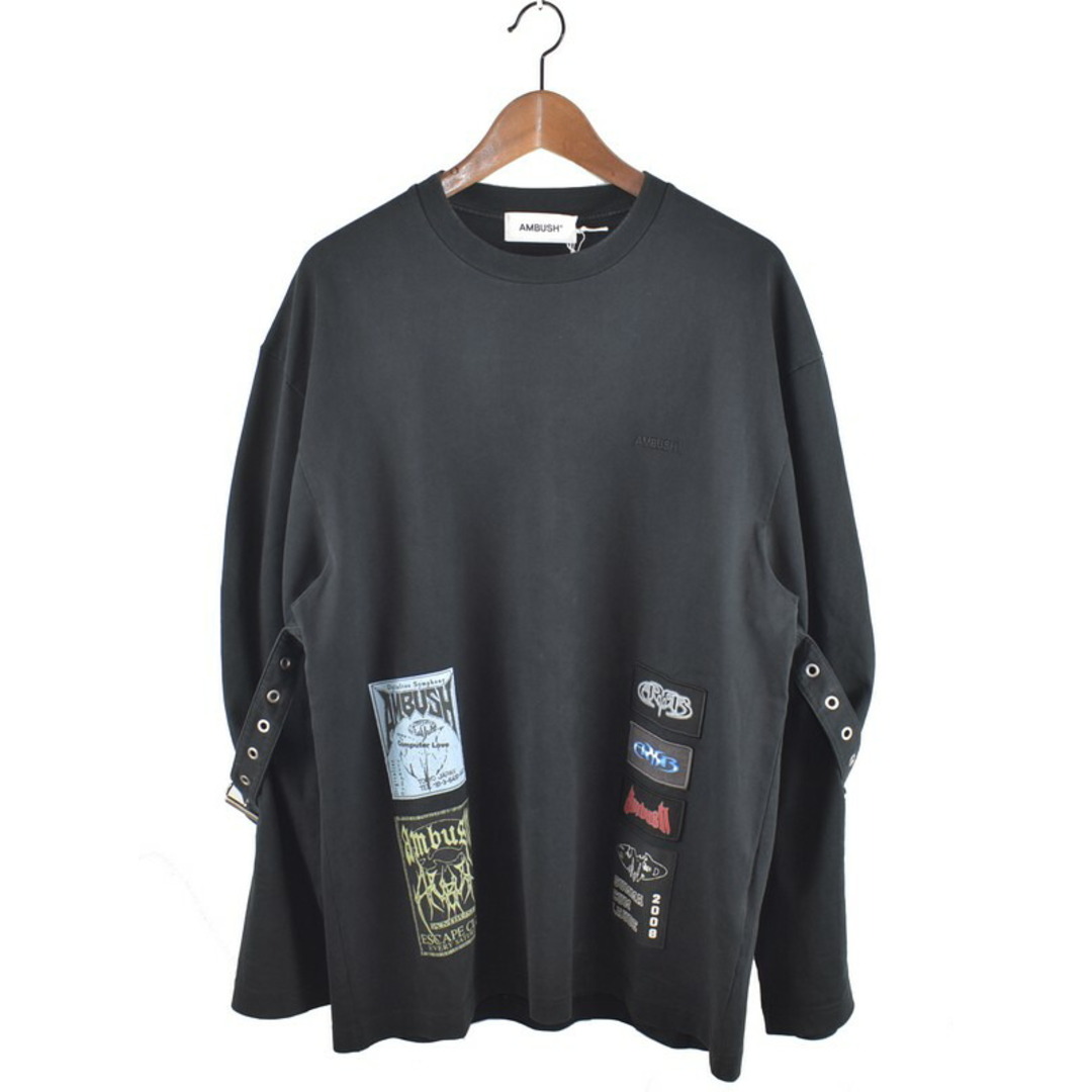 AMBUSH(アンブッシュ)のAMBUSH/アンブッシュ　23AW　ベルテッドロングスリーブTシャツ　BELTED CREWNECK　12114672　サイズ：S　カラー：ブラック【中古】 メンズのトップス(Tシャツ/カットソー(半袖/袖なし))の商品写真