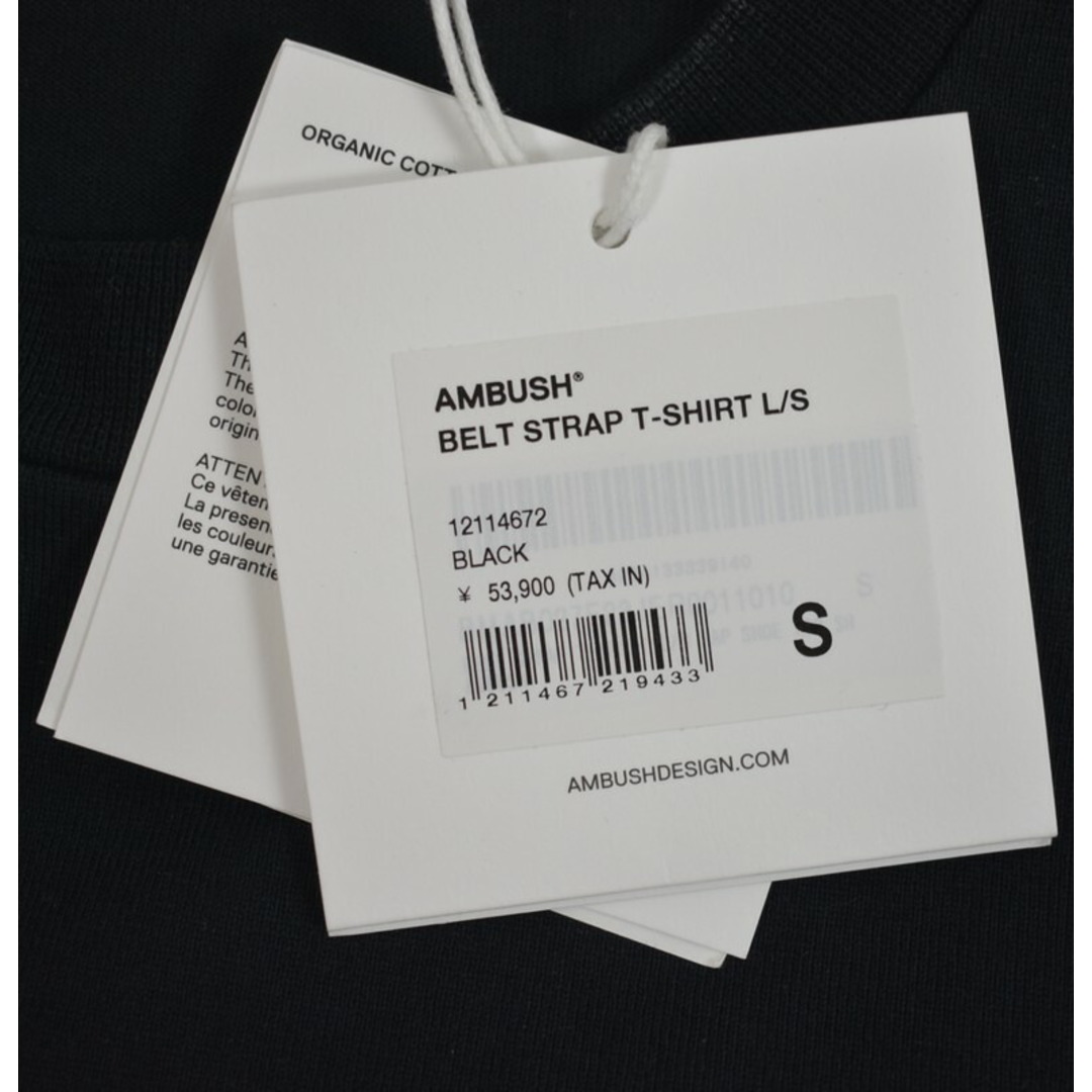 AMBUSH(アンブッシュ)のAMBUSH/アンブッシュ　23AW　ベルテッドロングスリーブTシャツ　BELTED CREWNECK　12114672　サイズ：S　カラー：ブラック【中古】 メンズのトップス(Tシャツ/カットソー(半袖/袖なし))の商品写真