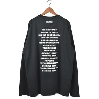 ヴェトモン(VETEMENTS)のVETEMENTS/ヴェトモン　23SS　ロゴ刺繍ロングスリーブTシャツ　Brain power longsleeve　UE63TR385B　サイズ：XS　カラー：ブラック【中古】(Tシャツ/カットソー(半袖/袖なし))