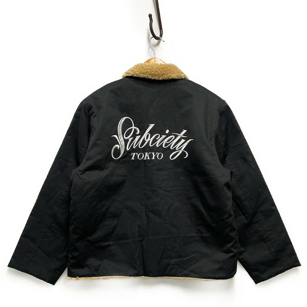 Subciety(サブサエティ)のSUBCIETY サブサエティ 刺繍ロゴ入り 裏地ボア ジャケット デッキジャケット ブラック サイズL 正規品 / B4760 メンズのジャケット/アウター(その他)の商品写真