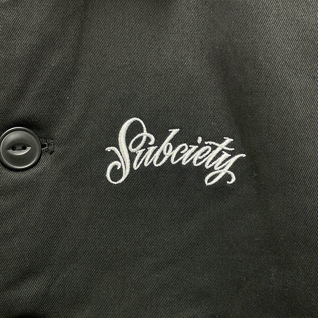 Subciety(サブサエティ)のSUBCIETY サブサエティ 刺繍ロゴ入り 裏地ボア ジャケット デッキジャケット ブラック サイズL 正規品 / B4760 メンズのジャケット/アウター(その他)の商品写真