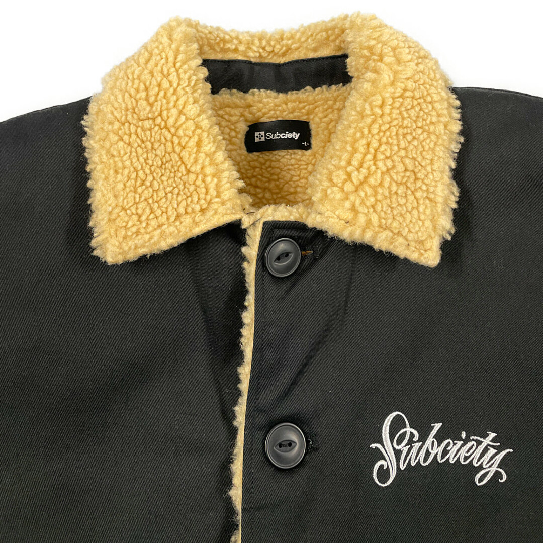 Subciety(サブサエティ)のSUBCIETY サブサエティ 刺繍ロゴ入り 裏地ボア ジャケット デッキジャケット ブラック サイズL 正規品 / B4760 メンズのジャケット/アウター(その他)の商品写真