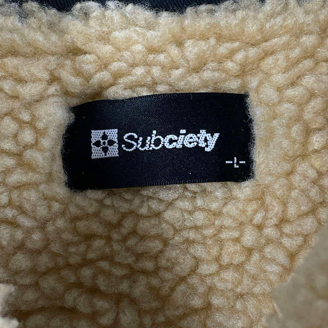 Subciety(サブサエティ)のSUBCIETY サブサエティ 刺繍ロゴ入り 裏地ボア ジャケット デッキジャケット ブラック サイズL 正規品 / B4760 メンズのジャケット/アウター(その他)の商品写真