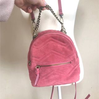 ザラ(ZARA)のZARA 本革リュック　スモーキーピンク(ショルダーバッグ)