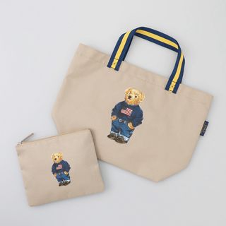 ポロラルフローレン(POLO RALPH LAUREN)のラルフローレン　ポロベア　ポーチ付きトートバッグ　エコバッグ　ベージュ(トートバッグ)