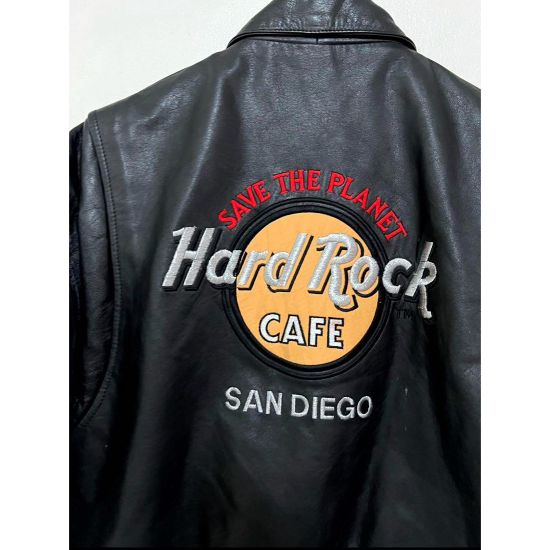 Hard Rock CAFE(ハードロックカフェ)の【希少】90's HARD ROCK CAFE レザージャケット　ブラック メンズのジャケット/アウター(レザージャケット)の商品写真