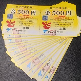 天狗 テンアライド 株主優待券 15000円分(レストラン/食事券)