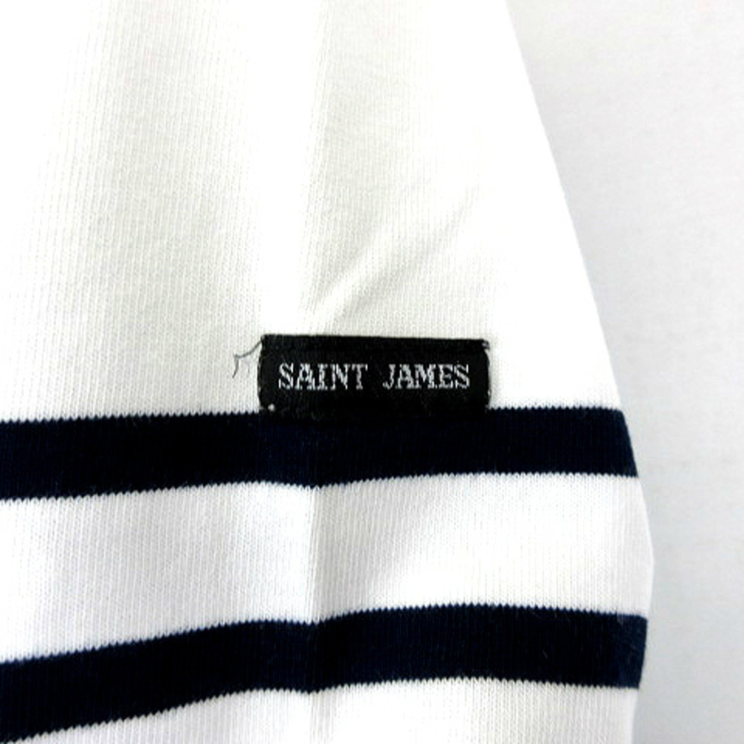 SAINT JAMES(セントジェームス)のセントジェームス  ボーダー コットン 長袖 トップス カットソー  白 紺 S レディースのトップス(カットソー(長袖/七分))の商品写真